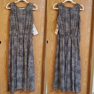 Vintage 90's SGS Studio animal print maxi dress sheer size 12 NWT